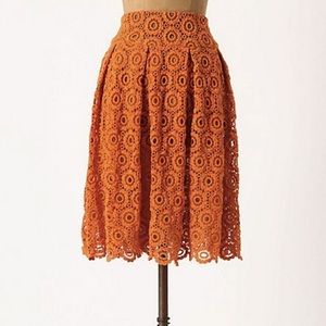 Anthropologie Moulinette Souers orange skirt